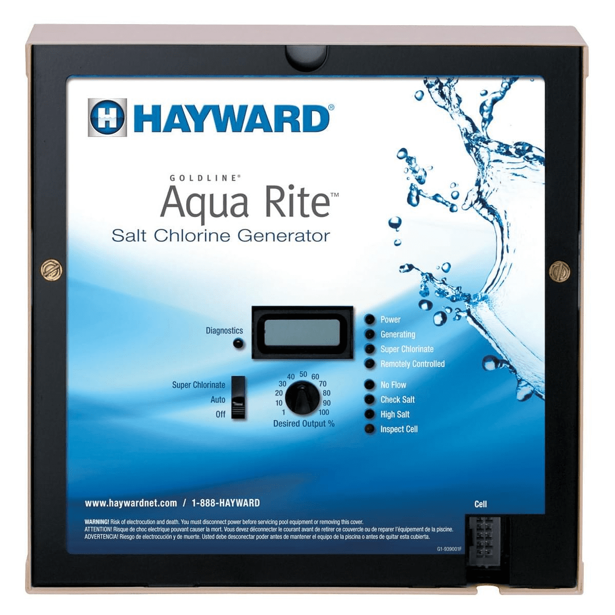Générateur de sel et cellule Aqua Rite XL de Hayward de 15 000 gallons